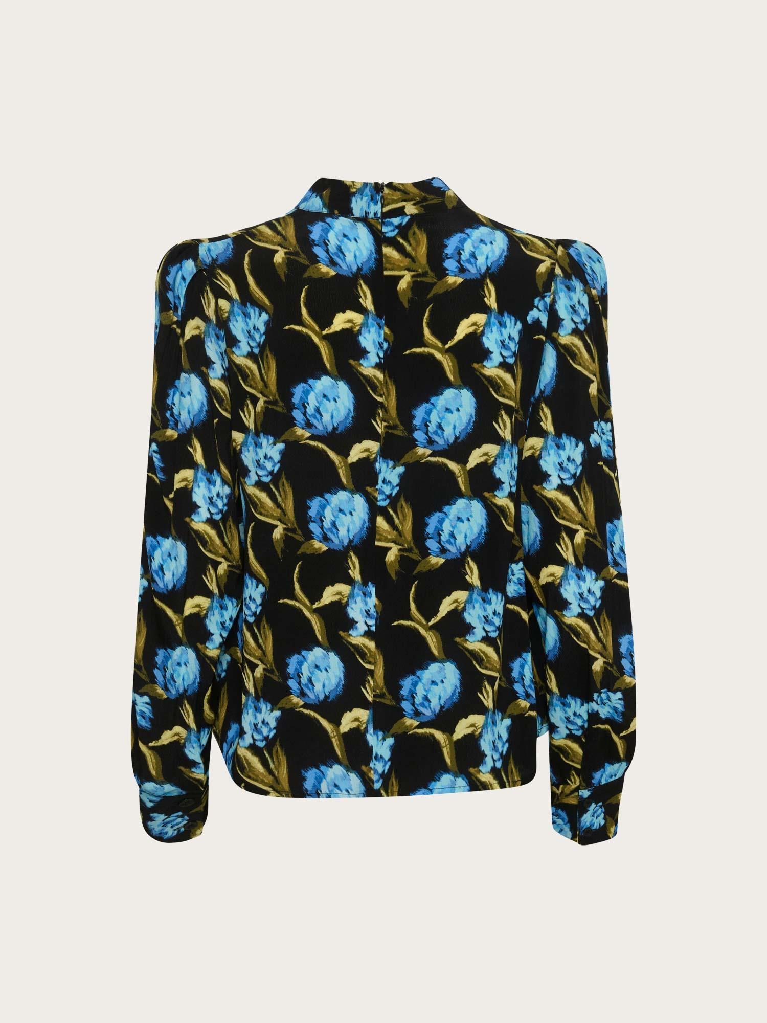 Pia P Blouse - Flower Army Blue