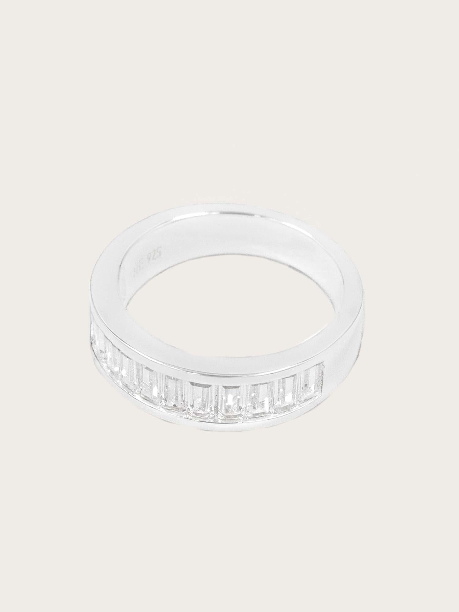 Diamond Row Ring - Silver