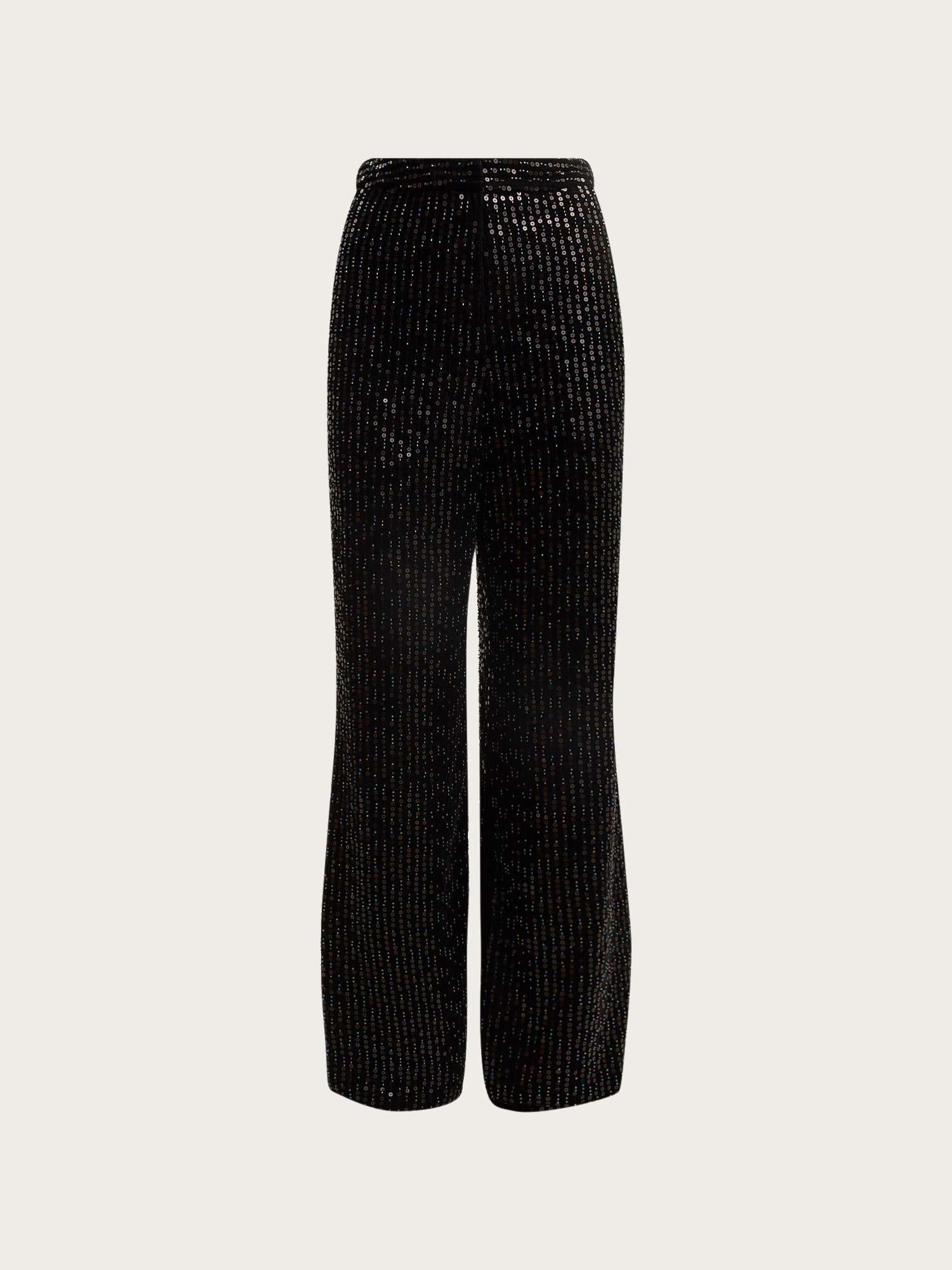 Jagger Sequin Trousers - Black