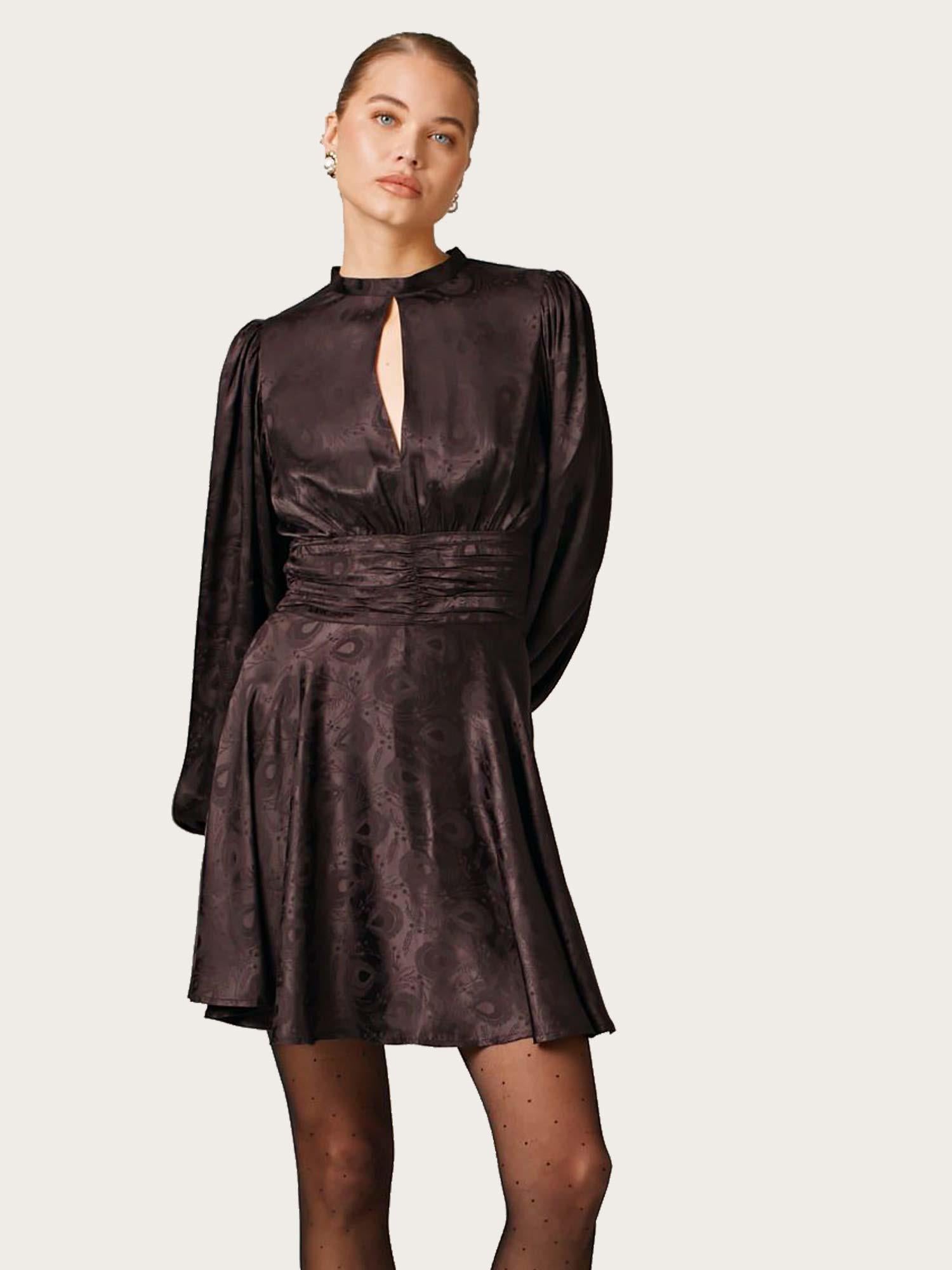Jacquard Mini Dress - Black