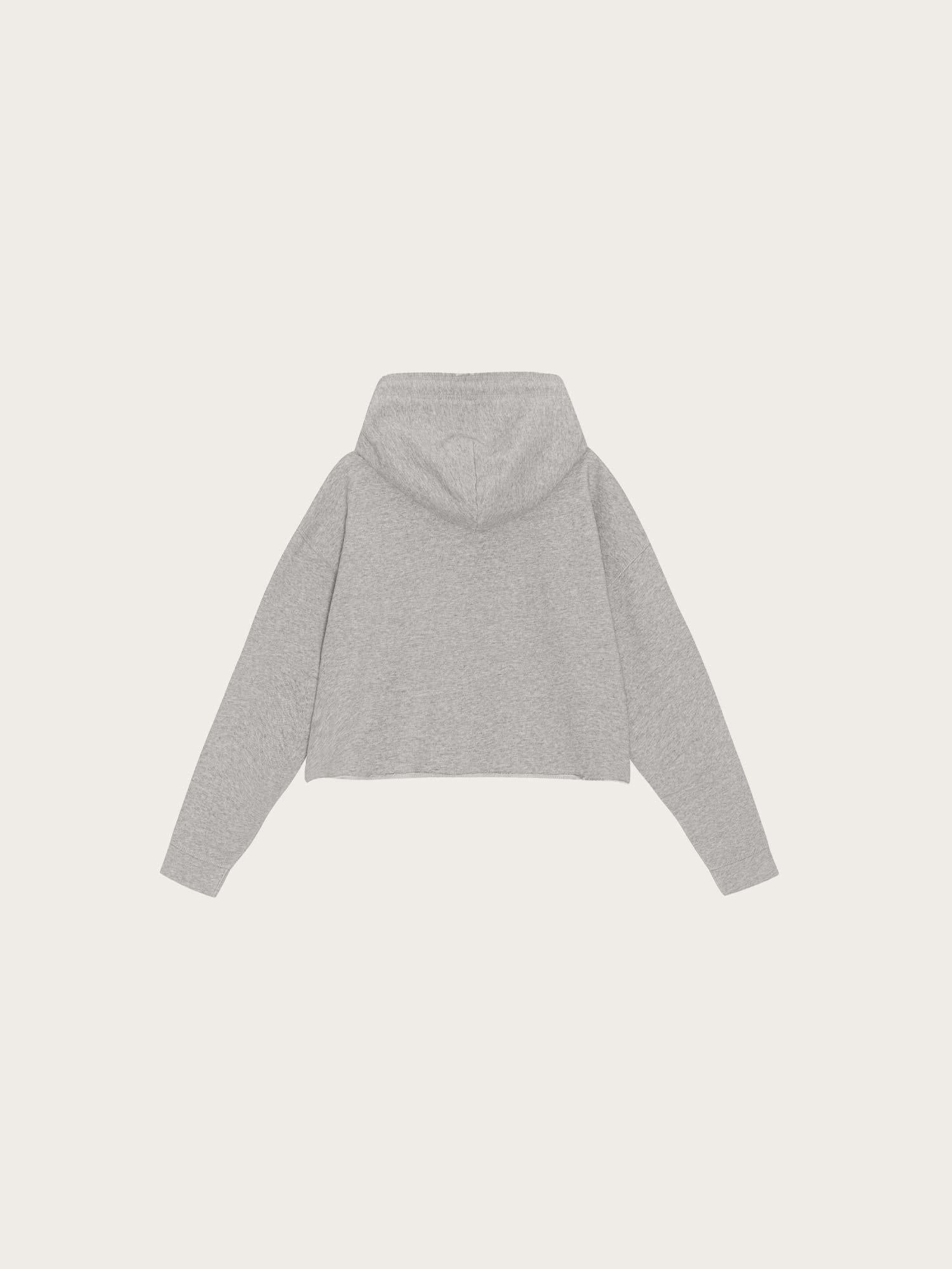 T3567 Isoli Cropped Oversized Hoodie - Paloma Melange