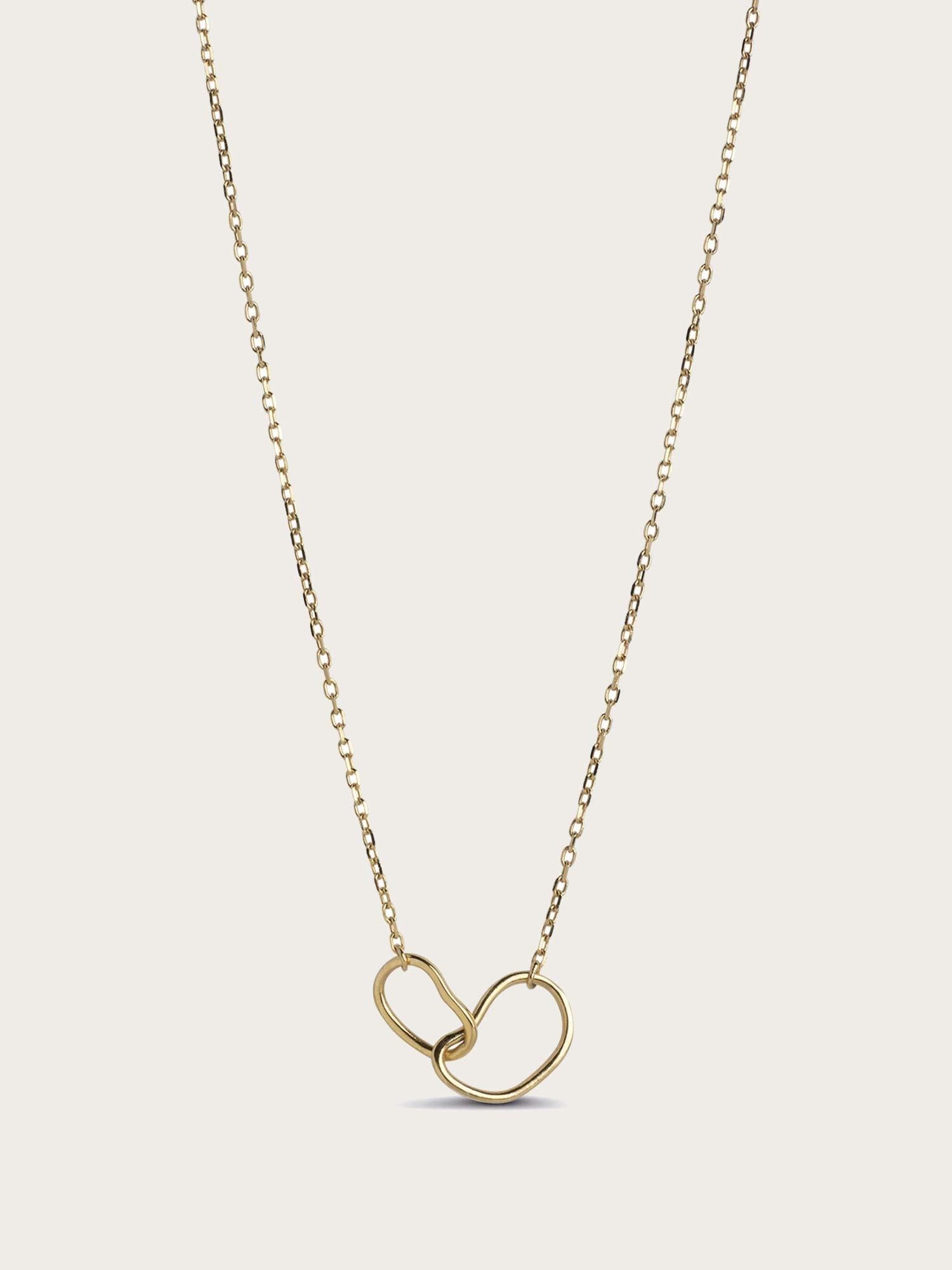 Necklace Organic Double Circle - Gold