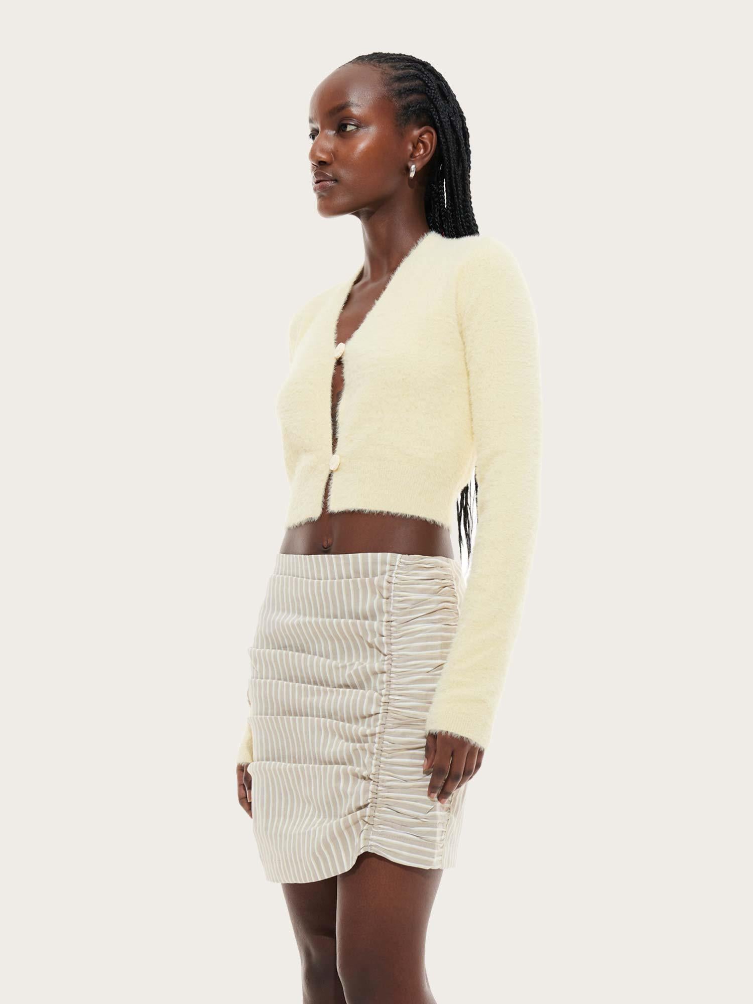 Short Linen-blend Skirt - Summer Stripe