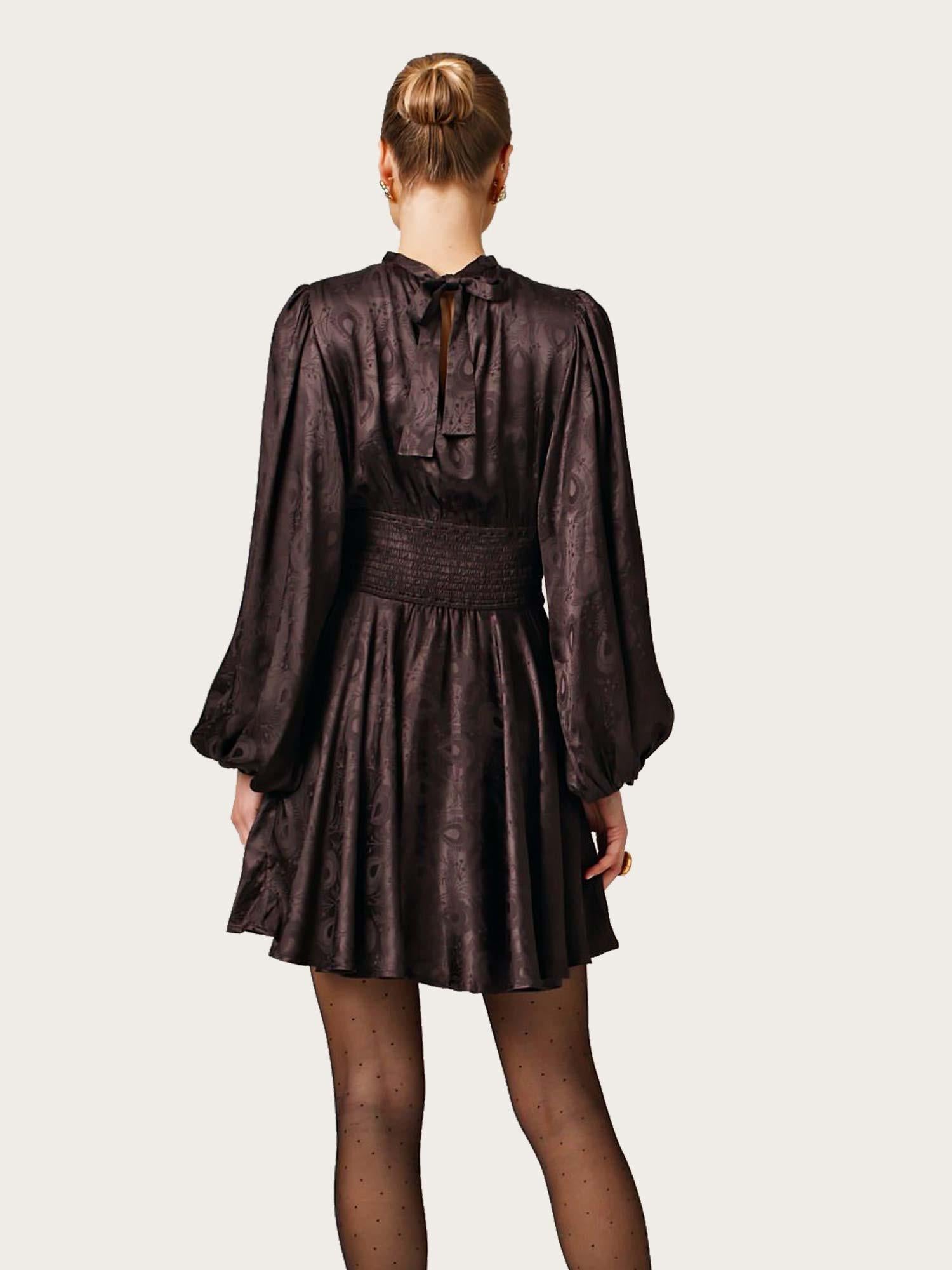 Jacquard Mini Dress - Black