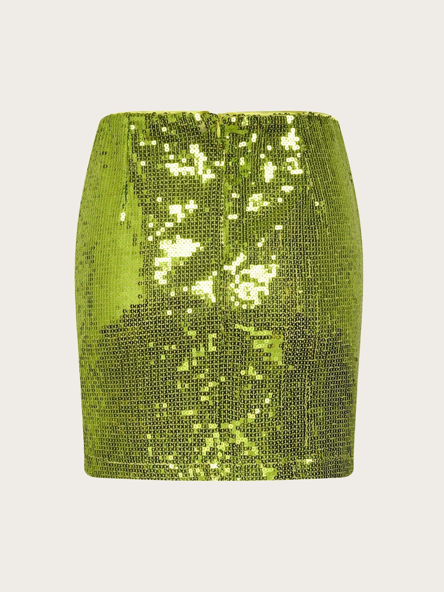 Tulla MW Mini Skirt - Split Pea