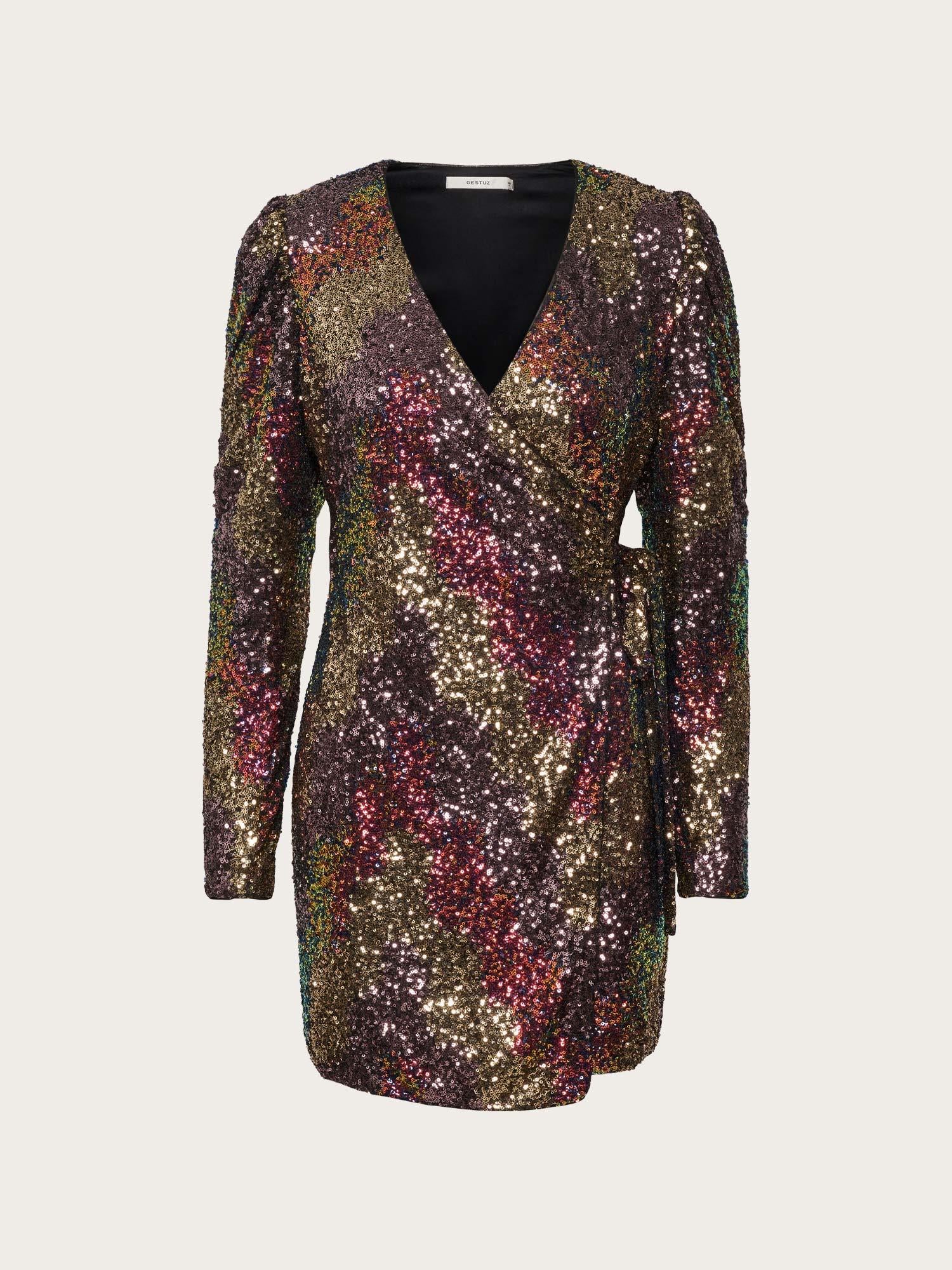 Ablina Wrap Dress - Multi Sequince