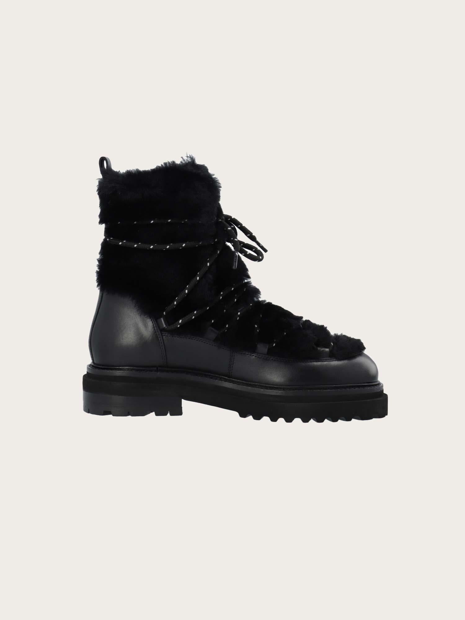 No.1023 SIDEWALK side buckle ankle boot Black - pskaufmanfootwear