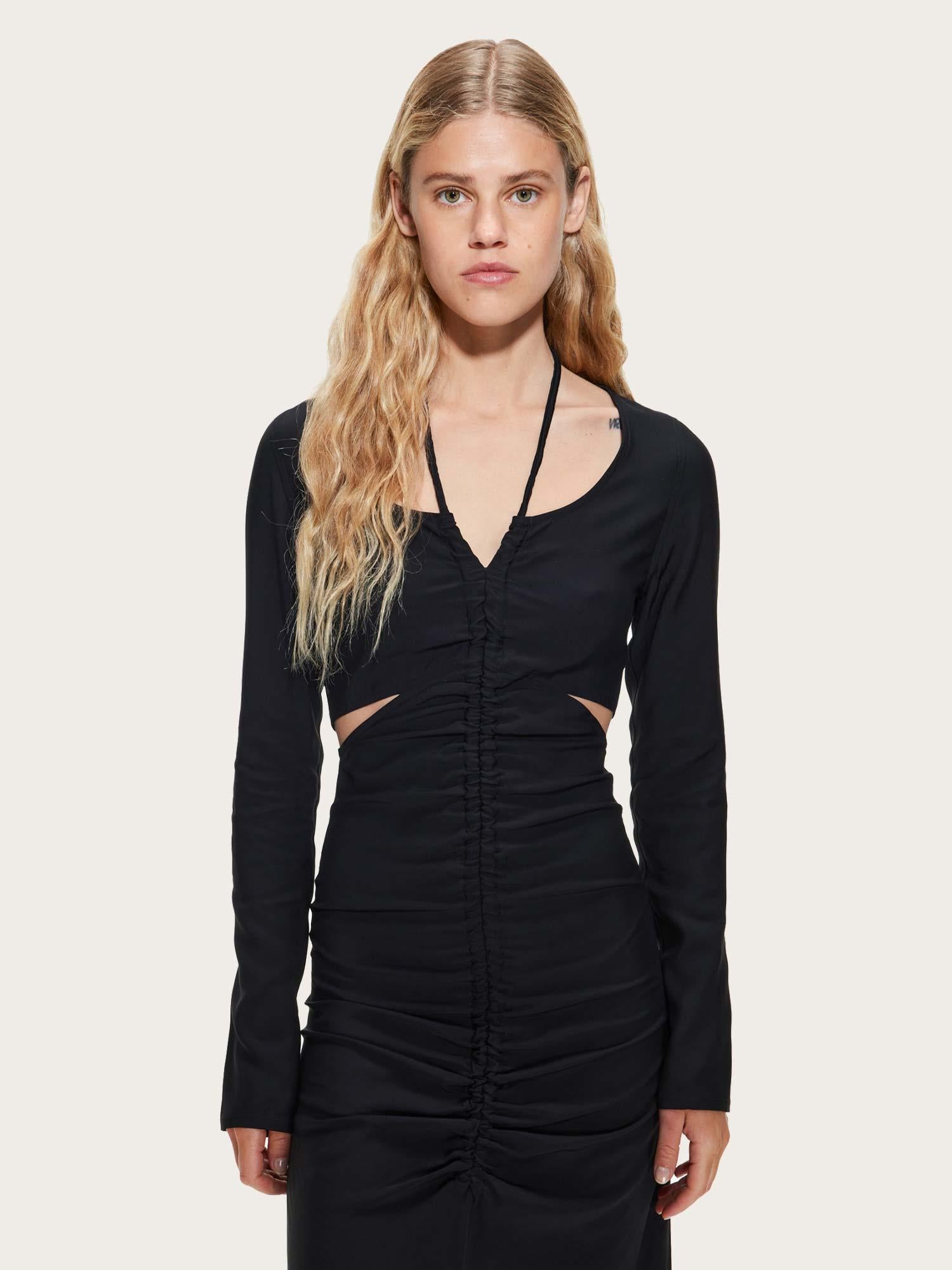 Resort-style Fluid Dress - Noir