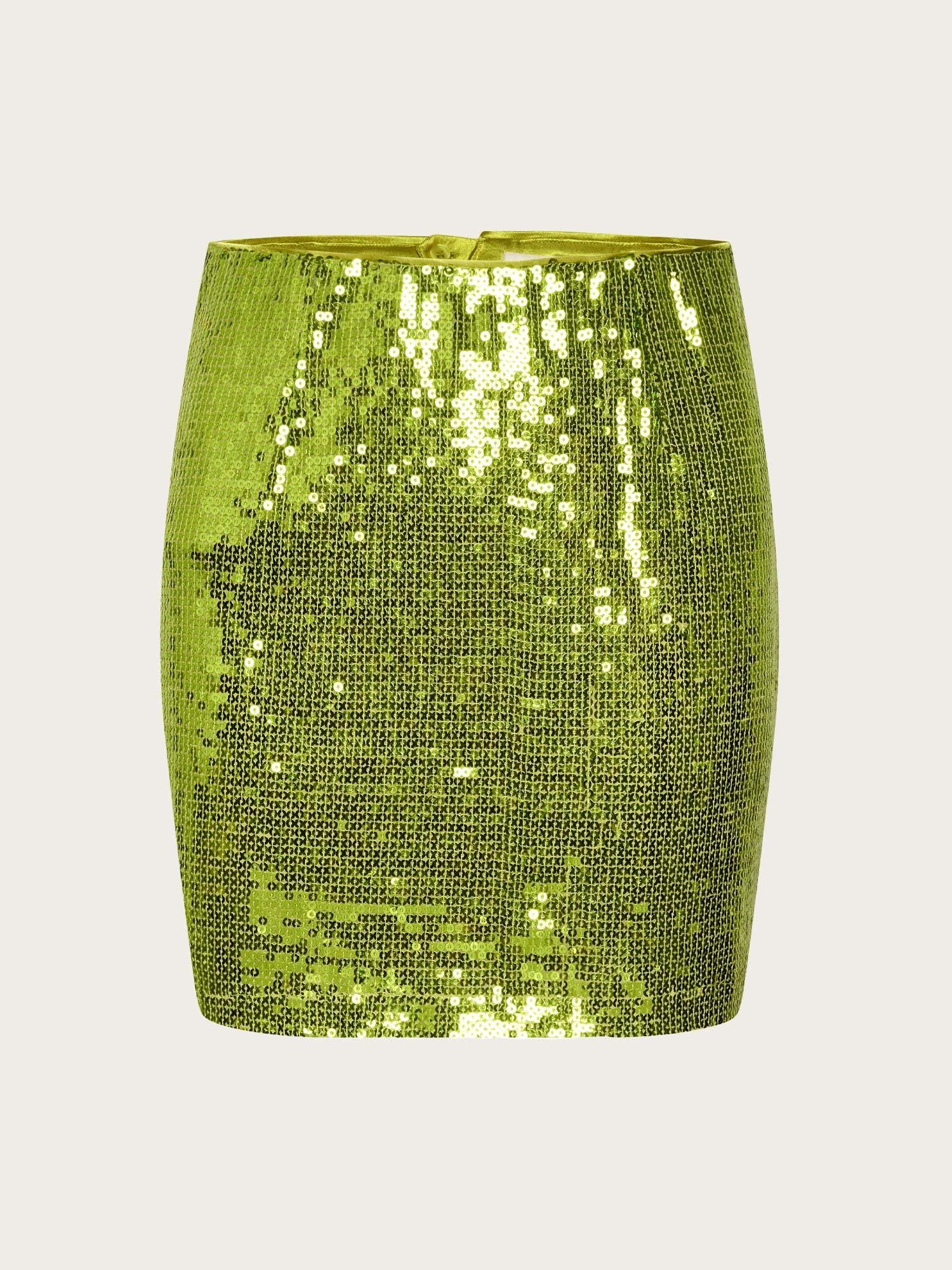 Tulla MW Mini Skirt - Split Pea