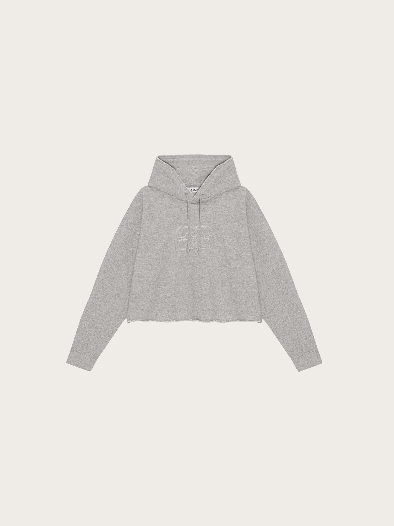 T3567 Isoli Cropped Oversized Hoodie - Paloma Melange