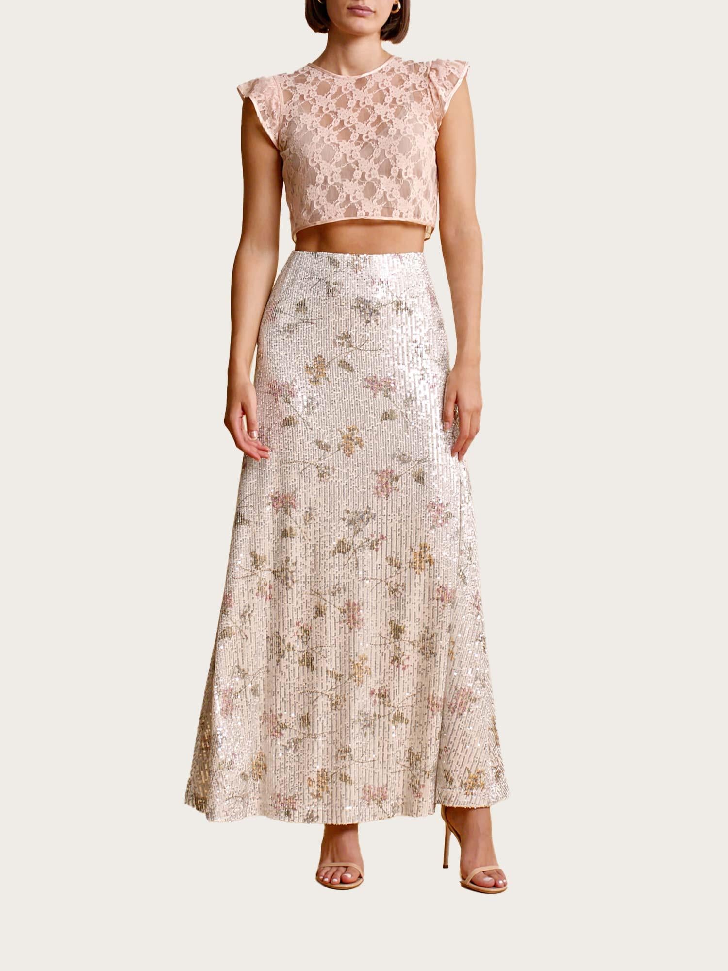 Sequins Maxi Skirt - Botanic