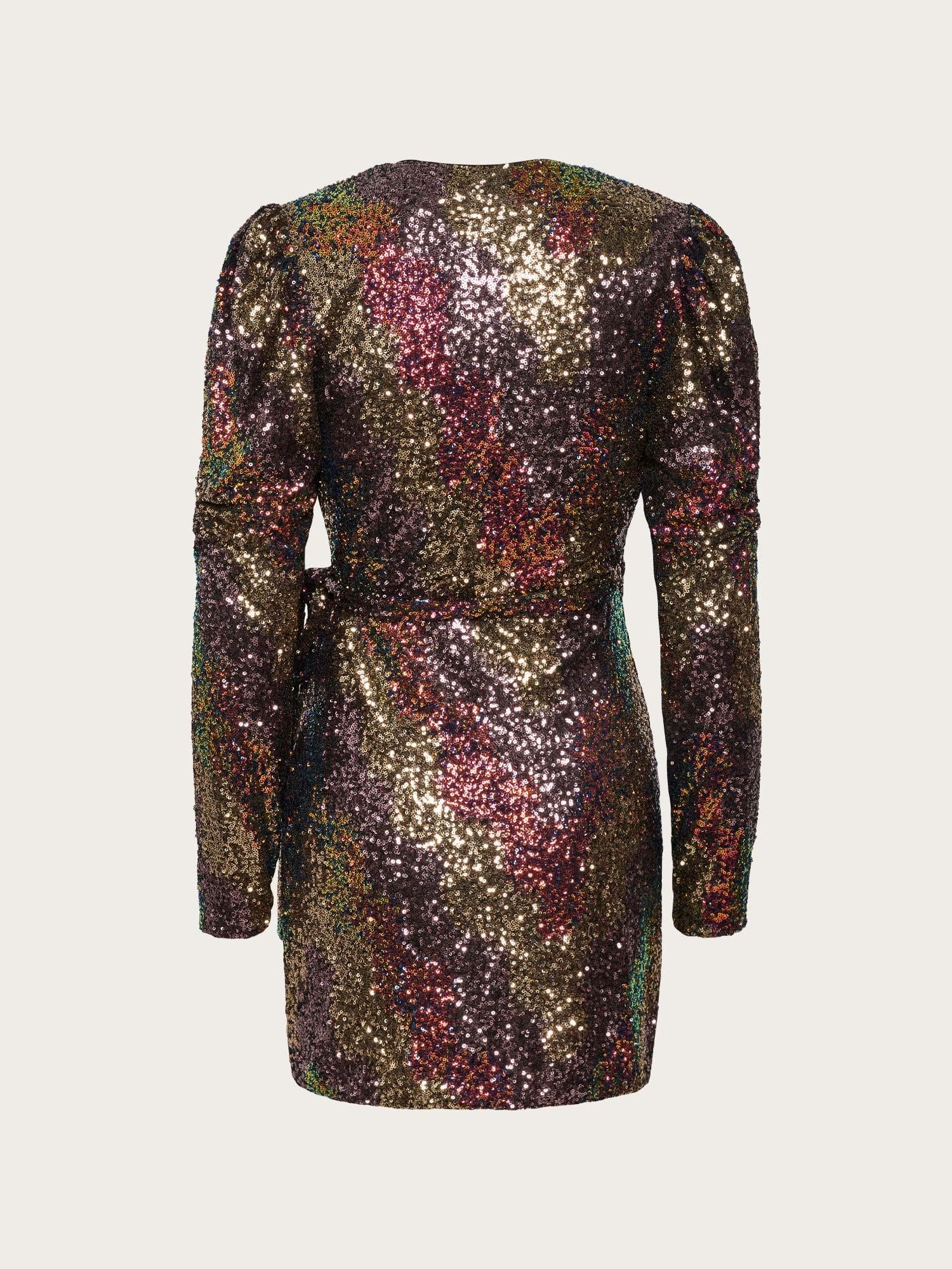 Ablina Wrap Dress - Multi Sequince