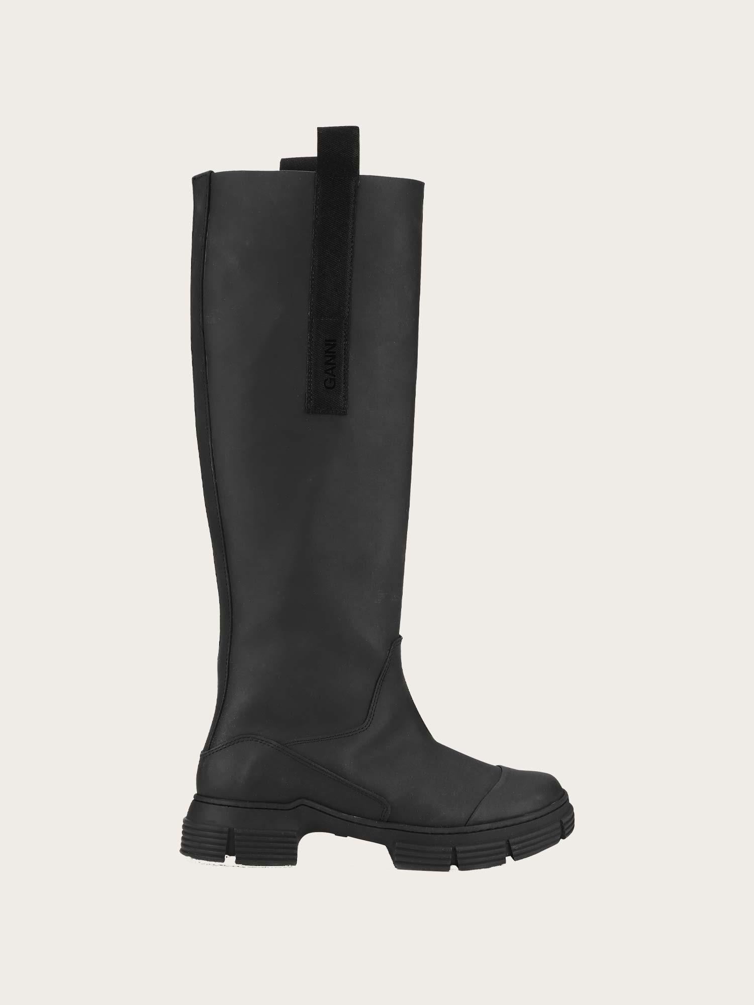 S1527 Recycled Rubber Country Boot Black