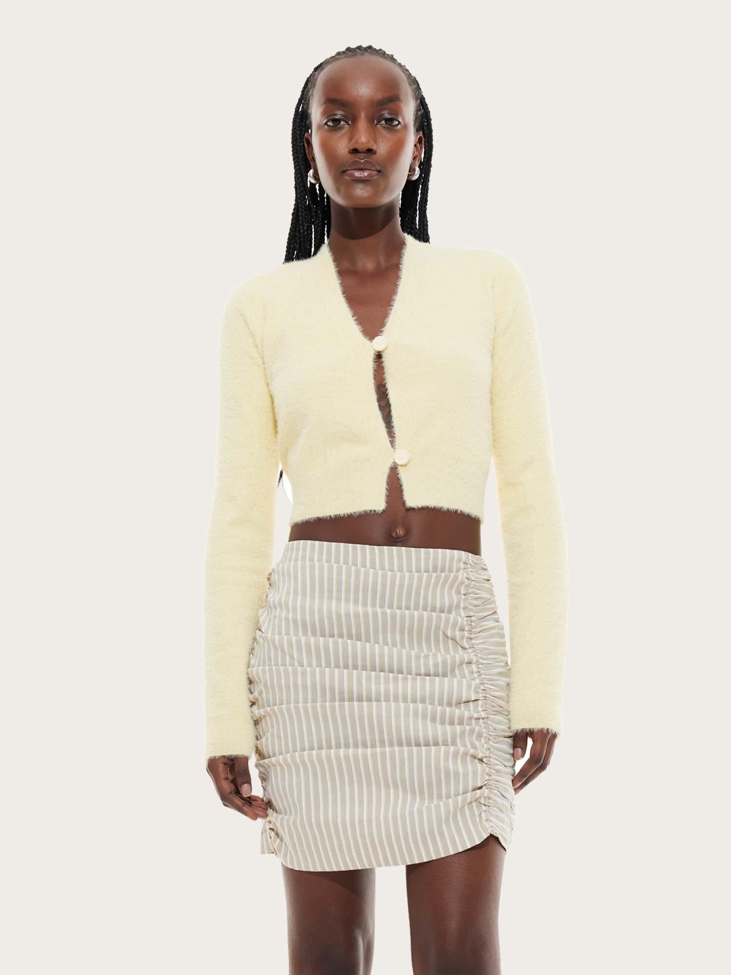 Short Linen-blend Skirt - Summer Stripe