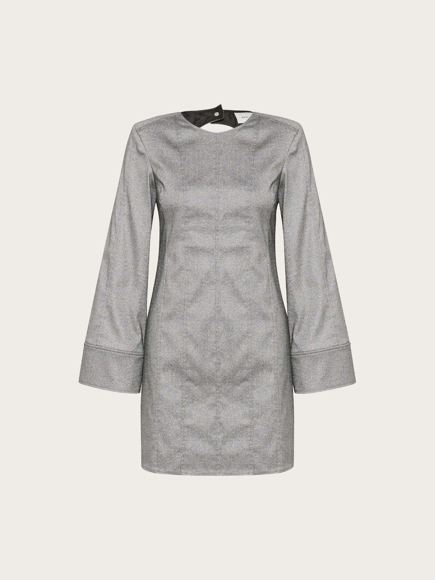 Yaira Short Dress - Grey Twill Glitter