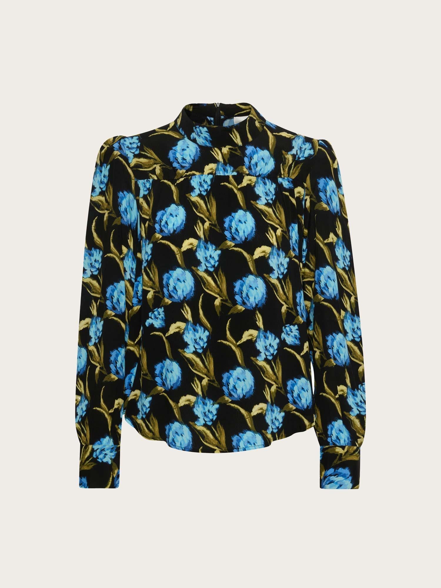 Pia P Blouse - Flower Army Blue