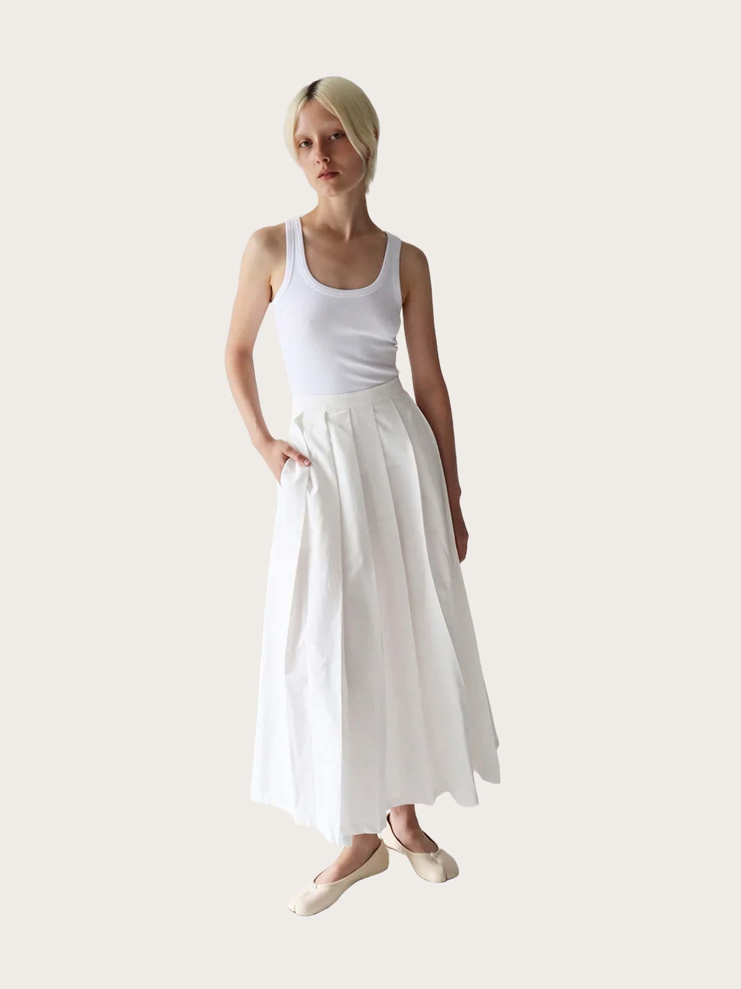 Brooke Pleated Skirt - White