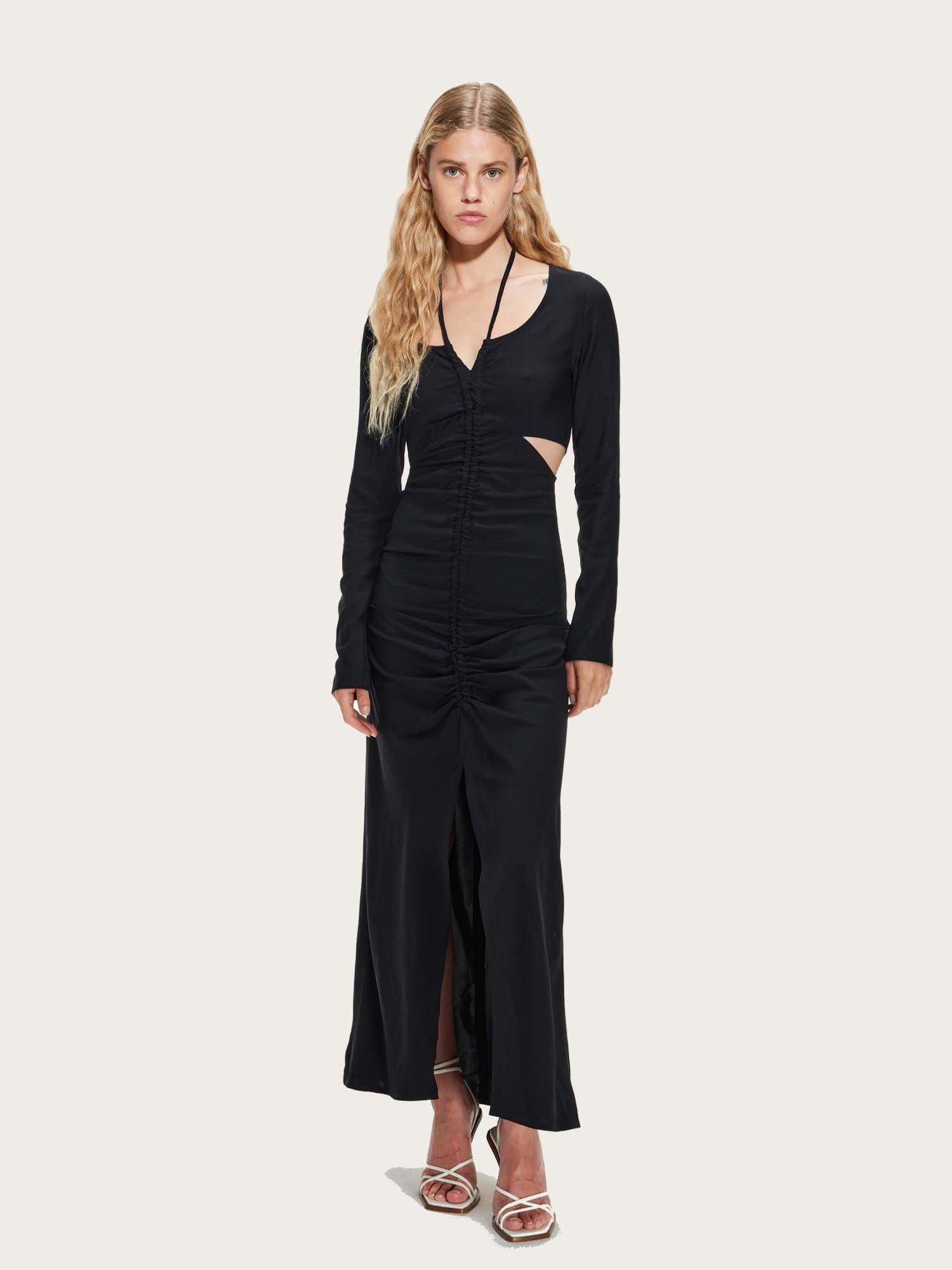 Resort-style Fluid Dress - Noir