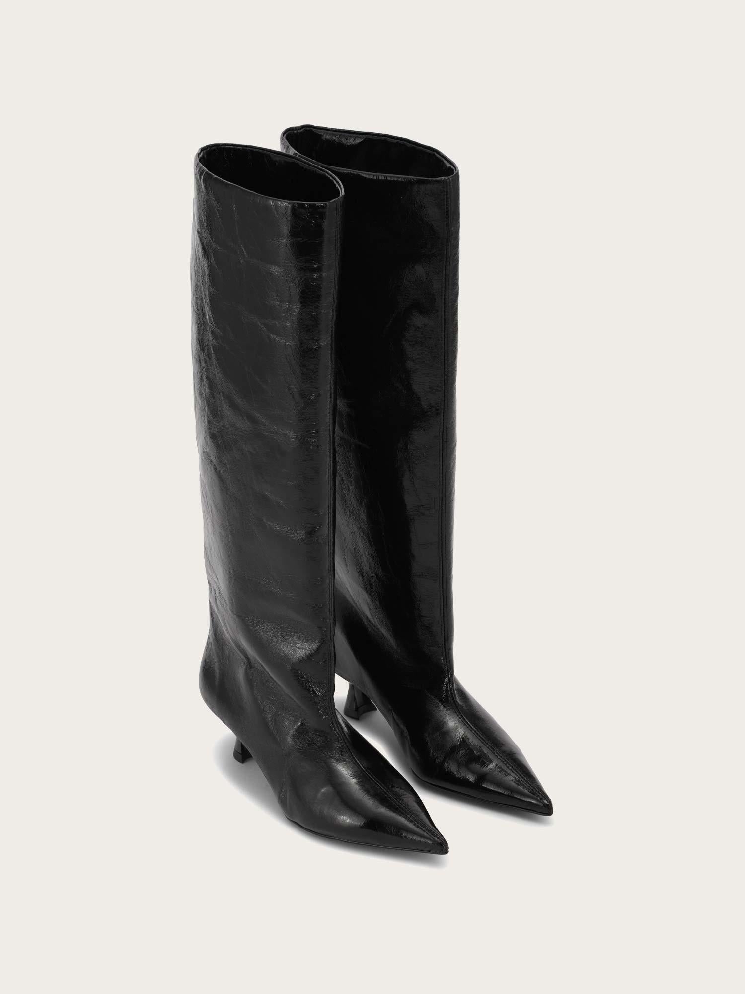 S2213 Soft Slouchy High Shaft Boot Naplack - Black