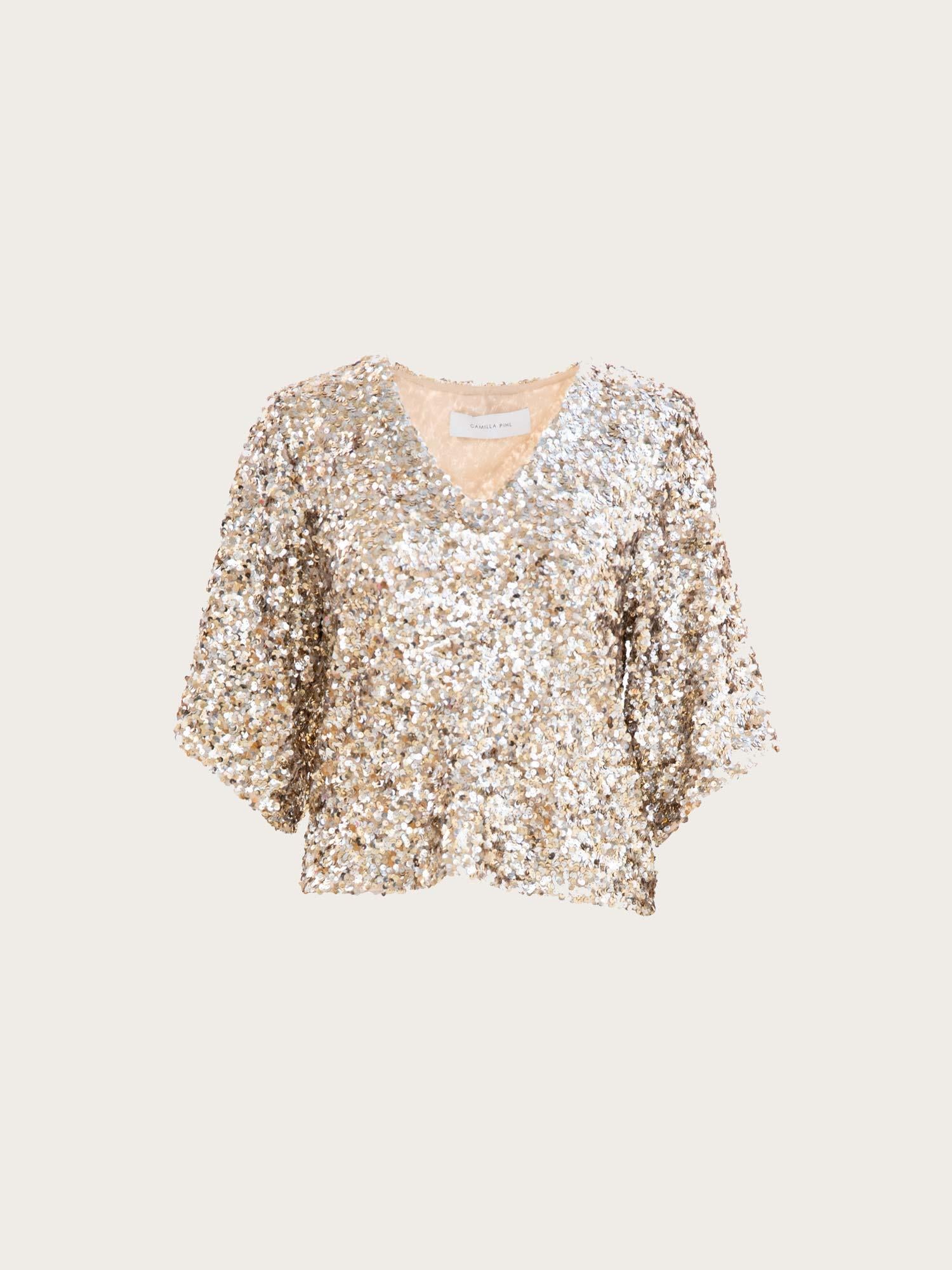 Tony Sequin Top - Champagne