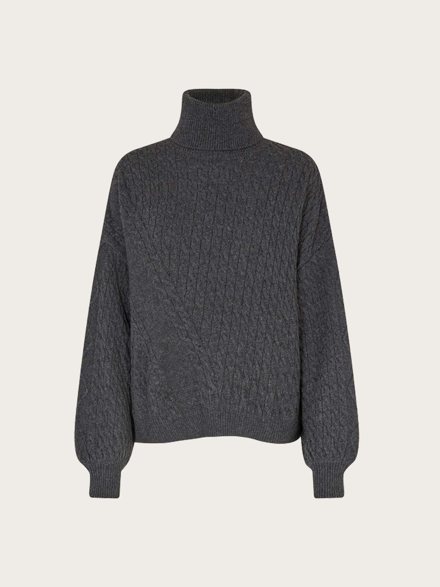 Recycled Wool Mix Rerik Sweater - Charcoal Melange