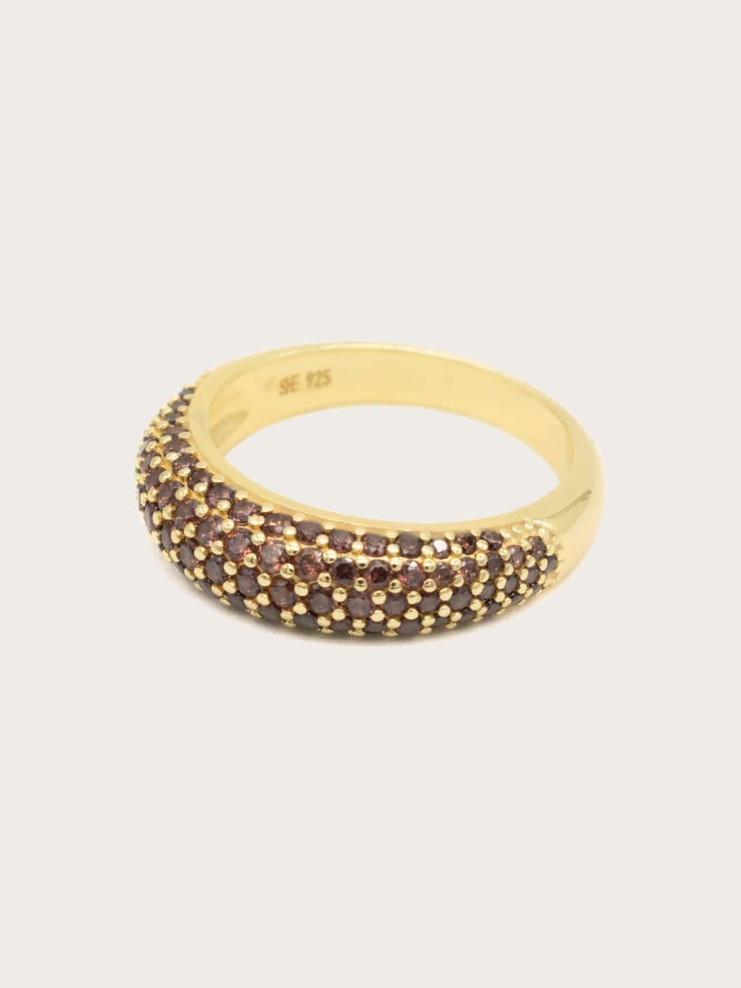 Coffee Slim Dome Ring - Gold