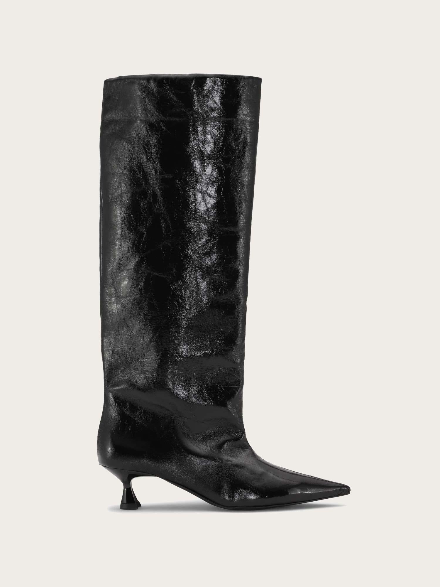 S2213 Soft Slouchy High Shaft Boot Naplack - Black