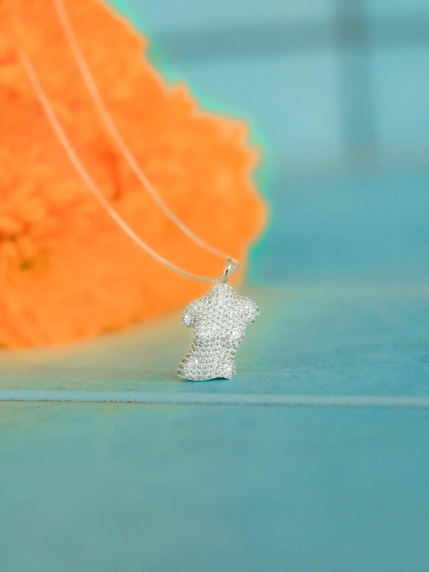 Diamond Figure Necklace - Silver