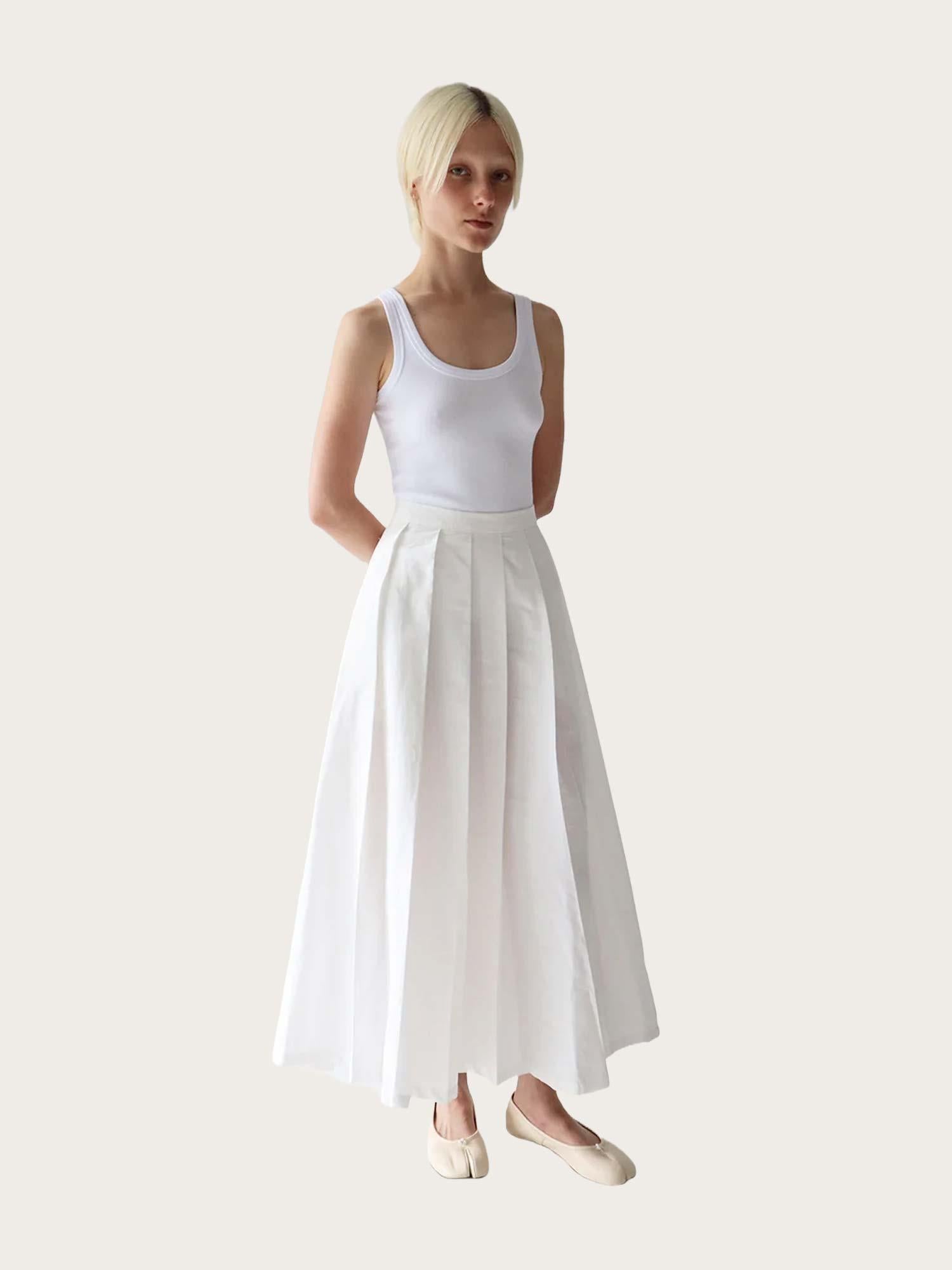 Brooke Pleated Skirt - White