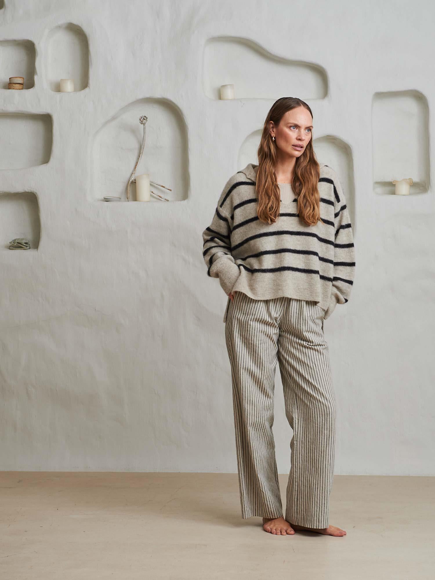 Lowry Stripe Sweater - Beige Combo