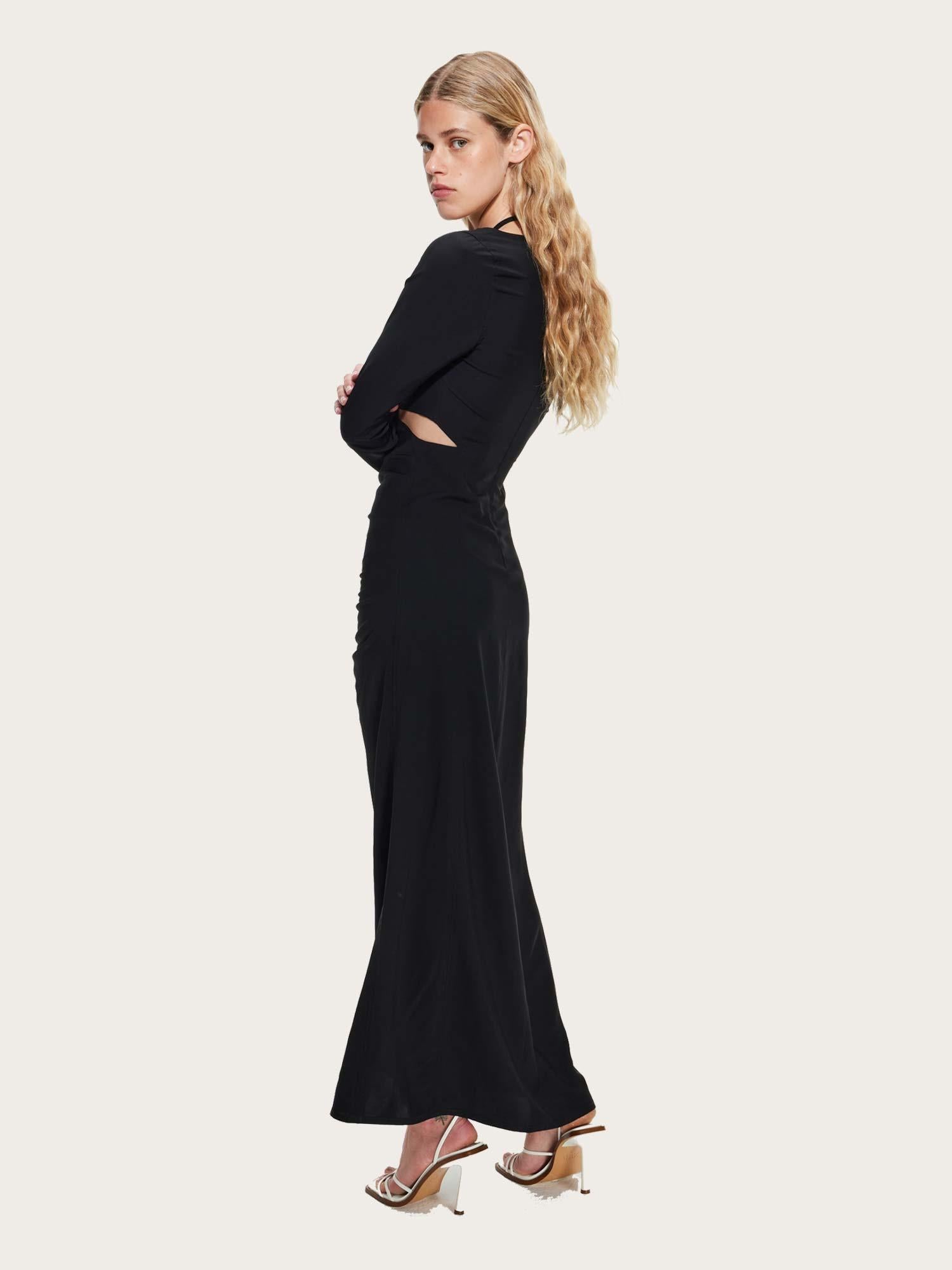 Resort-style Fluid Dress - Noir