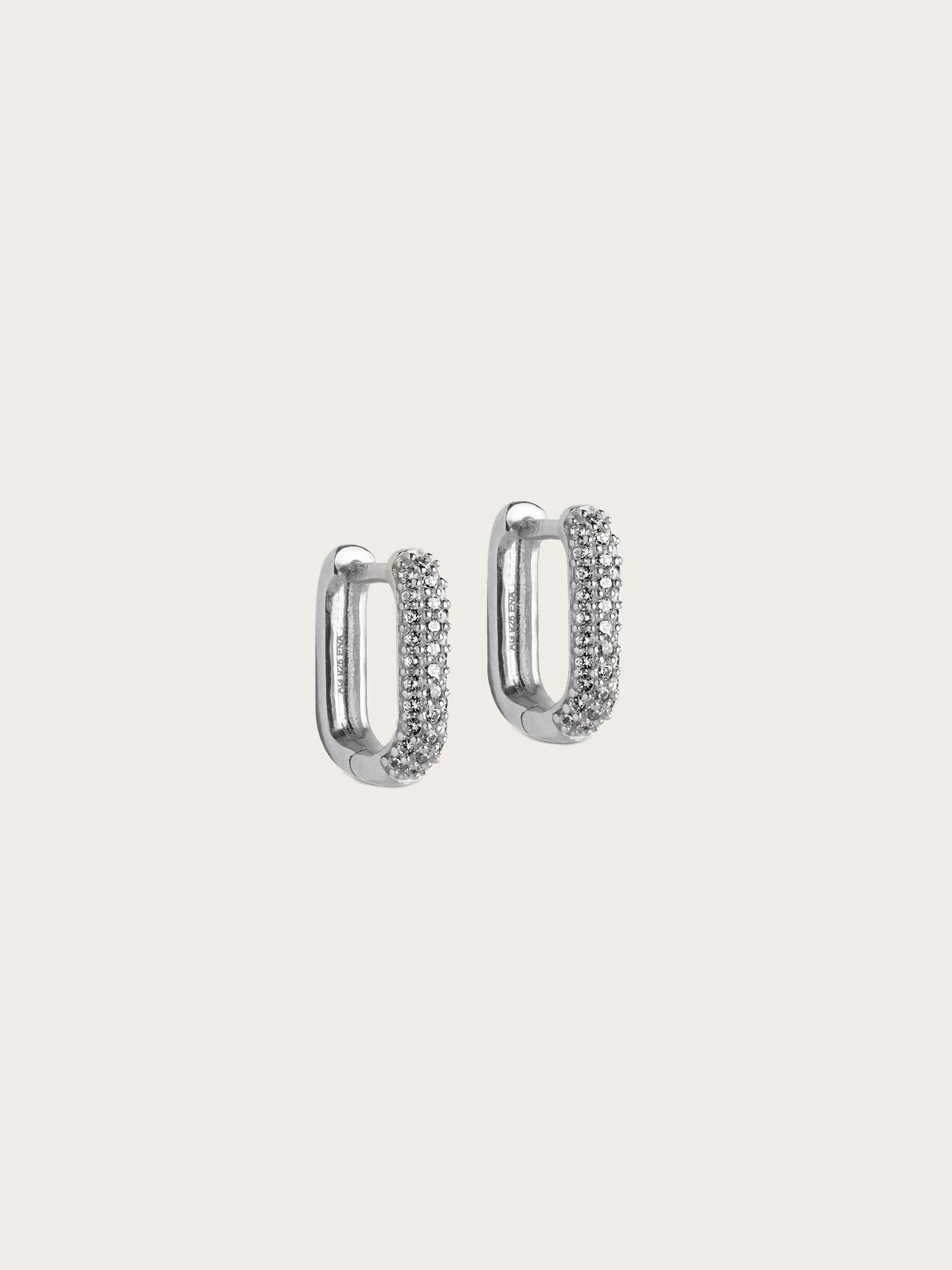 Hoops Sparkling Square 12mm - Silver