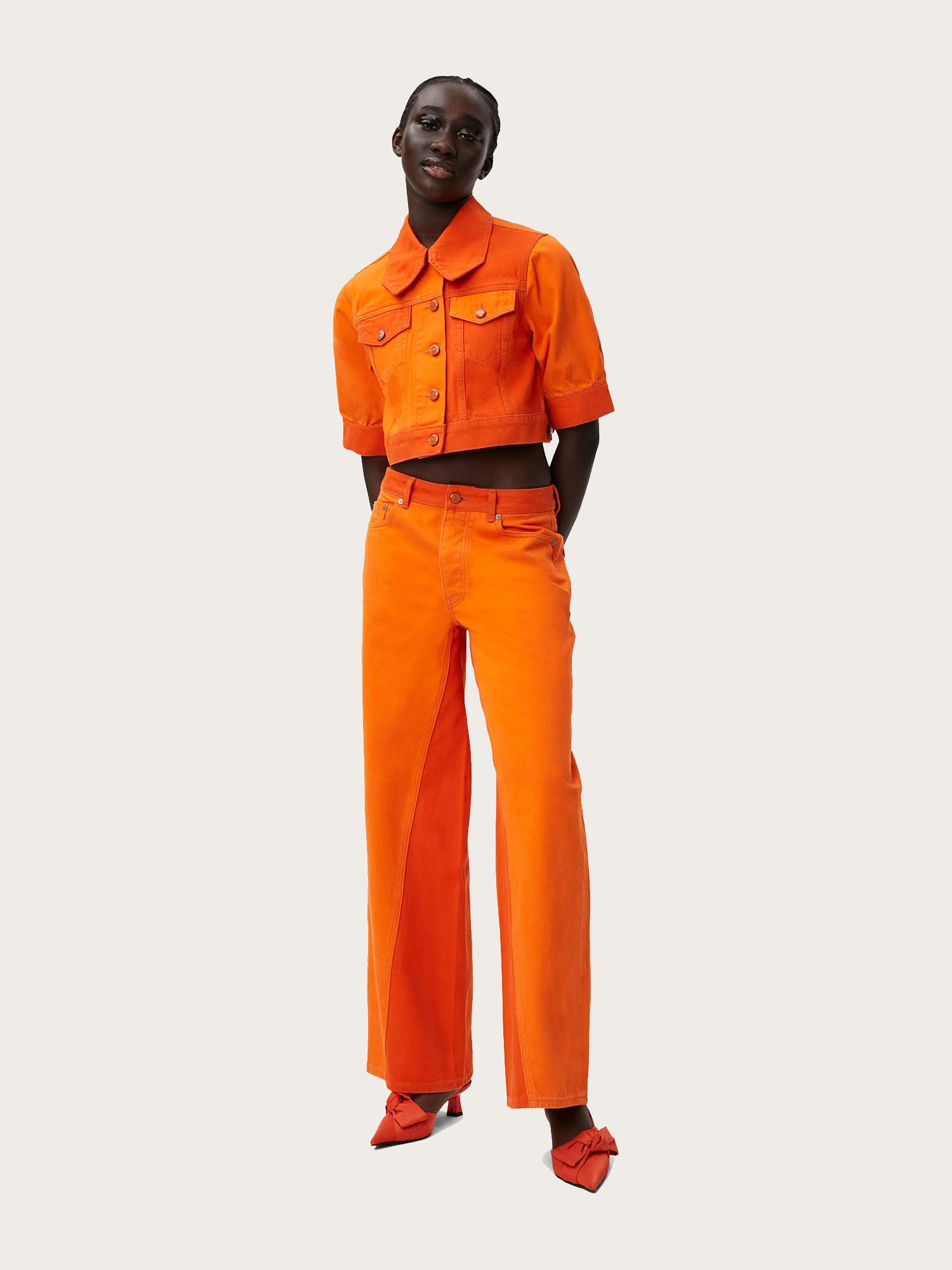 J1158 Overdyed Cutline Jozey - Orangeade