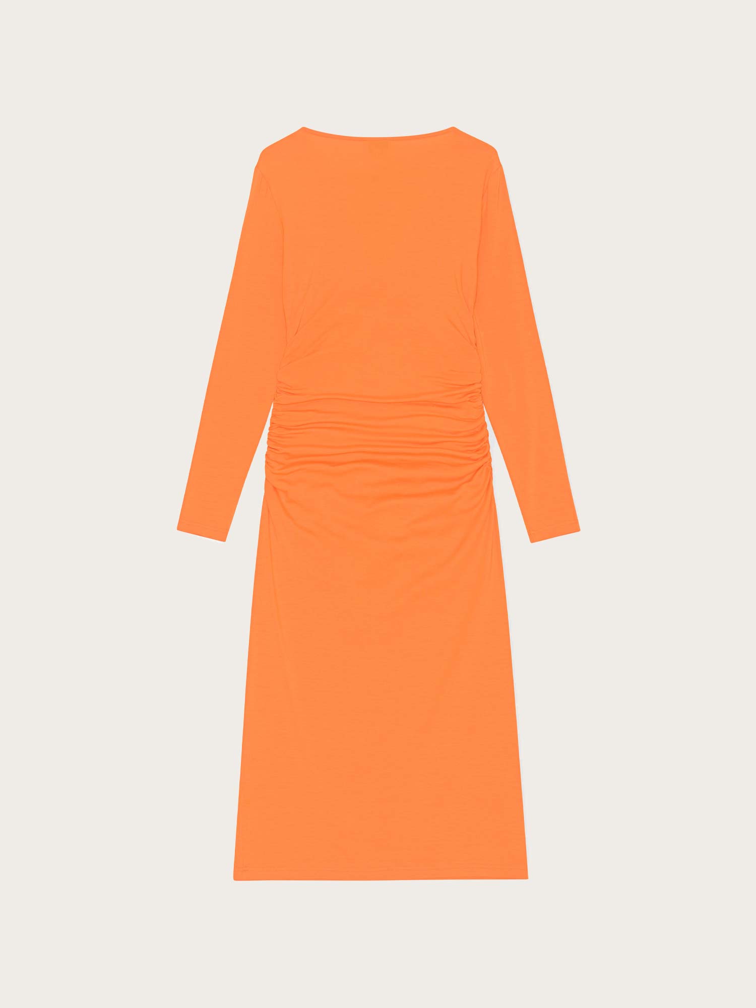 T3467 Light Stretch Jersey Midi Dress - Vibrant Orange